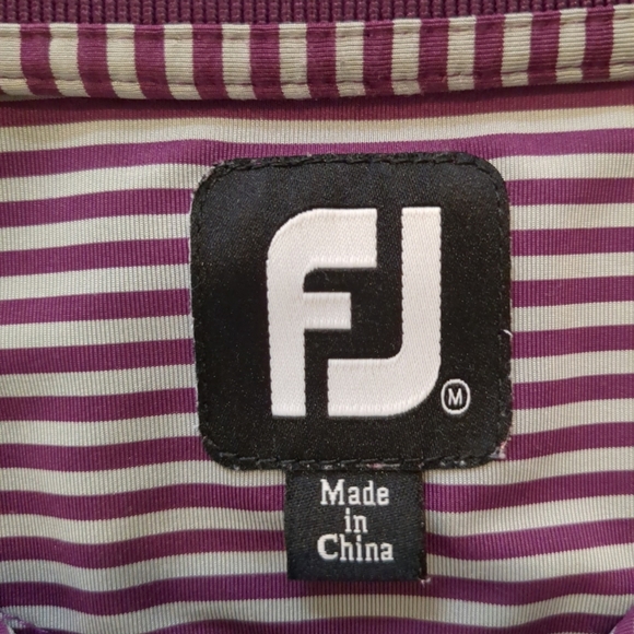 FootJoy Men's Purple /Gray Striped Polo/Golf Shirt , Size M - Picture 7 of 7